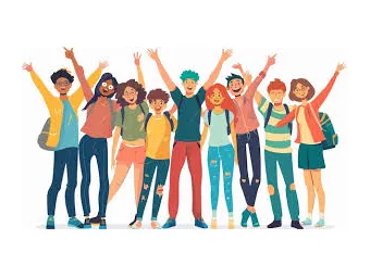 Jeunes dans un champ
