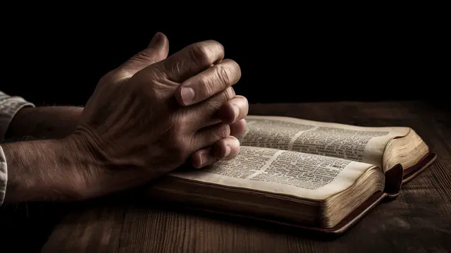 Tableau avec verset : "Seigneur, enseigne-nous à prier"